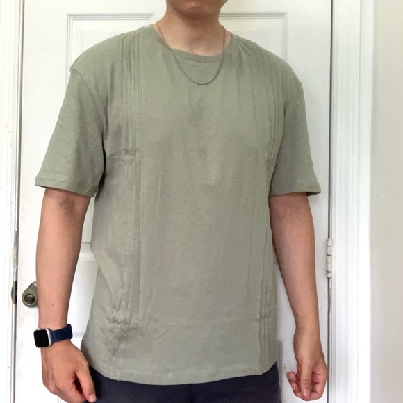 NEW MANFINITY light green knitted crewneck drop shoulder relaxed fit T shirt - Picture 3 of 7